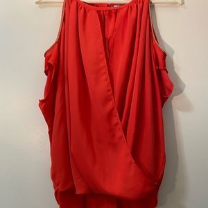 Elegant Red Sleeveless Top